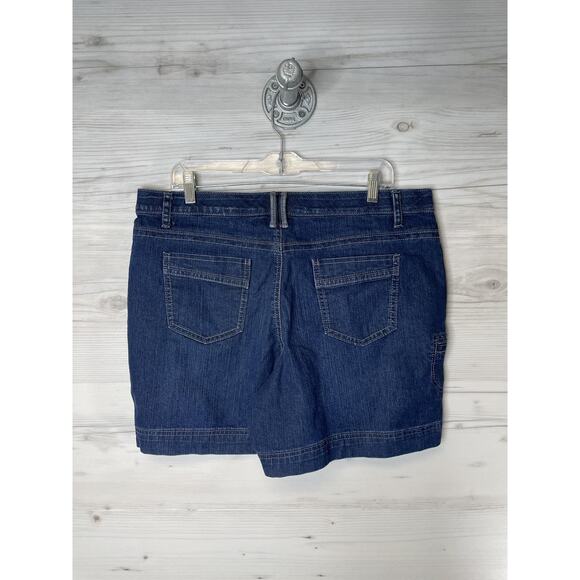 Gloria Vanderbilt Shorts Womens 14 Blue Denim Sammy Stretch Utility Carpenter - Picture 7 of 13